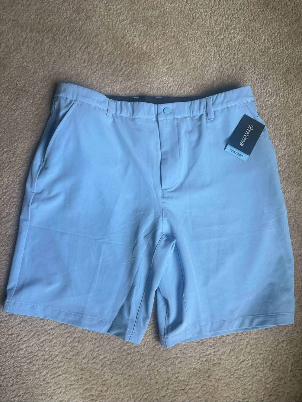 Good Good Golf Men’s Sky Blue Flat Front Golf Shorts - Picture 4 of 4